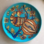 Kalamkari Fusion Peacock Wall Plate